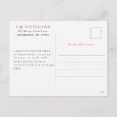 Eenvoudige foto Peace Black Red Feestdagenkaart (Achterkant)