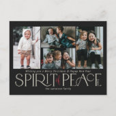 Eenvoudige foto Peace Black Red Feestdagenkaart (Voorkant)