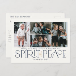 Eenvoudige foto Peace Navy Gold Feestdagenkaart