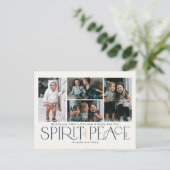 Eenvoudige foto Peace Navy Gold Feestdagenkaart (Staand voorkant)