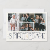 Eenvoudige foto Peace Navy Gold Feestdagenkaart (Voorkant)