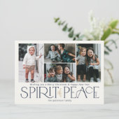 Eenvoudige foto Peace Navy Gold Feestdagenkaart (Staand voorkant)