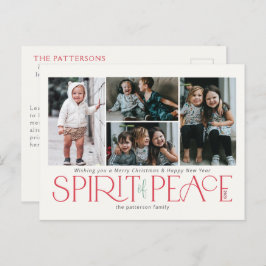 Eenvoudige foto Peace Red Green Feestdagenkaart