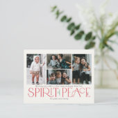 Eenvoudige foto Peace Red Green Feestdagenkaart (Staand voorkant)