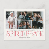 Eenvoudige foto Peace Red Green Feestdagenkaart (Voorkant)