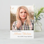 Eenvoudige foto Perziknaam - Aankondiging Afstuder (Staand voorkant)