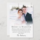 Eenvoudige foto Prettig huwelijk & getrouwd Feestdagenkaart (Voorkant)