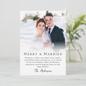 Eenvoudige foto Prettig huwelijk & getrouwd Feestdagenkaart (Staand voorkant)