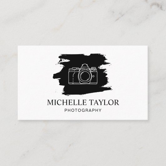 Eenvoudige foto Professionele camera QR-code Visitekaartje (Voorkant)