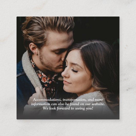 Eenvoudige foto QR-code bruiloft Informatiekaartje (Achterkant)