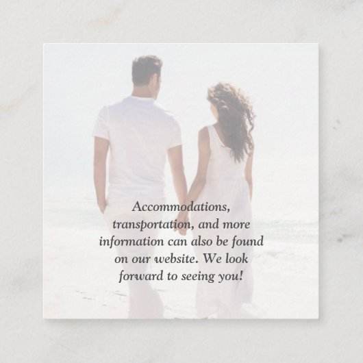 Eenvoudige foto-QR-code bruiloft Informatiekaartje (Achterkant)