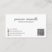 Eenvoudige foto QR-code Elegant Modern Visitekaartje (Voorkant)