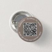 Eenvoudige foto-QR-code scancontact Info greige Ronde Button 3,2 Cm (Voorkant /achterkant)