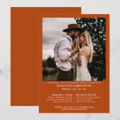 Eenvoudige foto roest Sinaasappel bruiloft repetit Kaart (Voorkant / Achterkant)