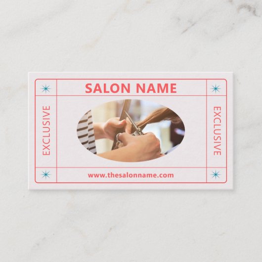 Eenvoudige foto Roze Hair Stylist Afspraakkaart Kortingskaartje (Voorkant)