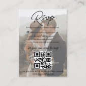 Eenvoudige foto RSVP Bruiloft QR Code Behuizing Ka Informatiekaartje (Voorkant)