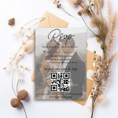 Eenvoudige foto RSVP Bruiloft QR Code Behuizing Ka Informatiekaartje