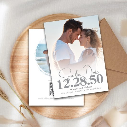 Eenvoudige Foto Save the Date Huwelijk