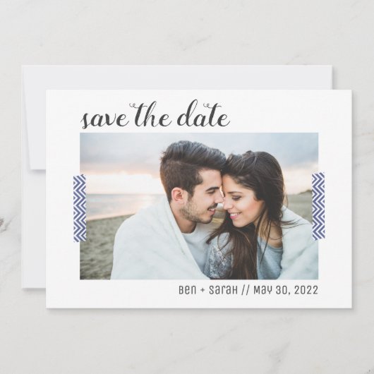 Eenvoudige foto save the date kaart (Voorkant)
