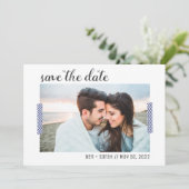 Eenvoudige foto save the date kaart (Staand voorkant)