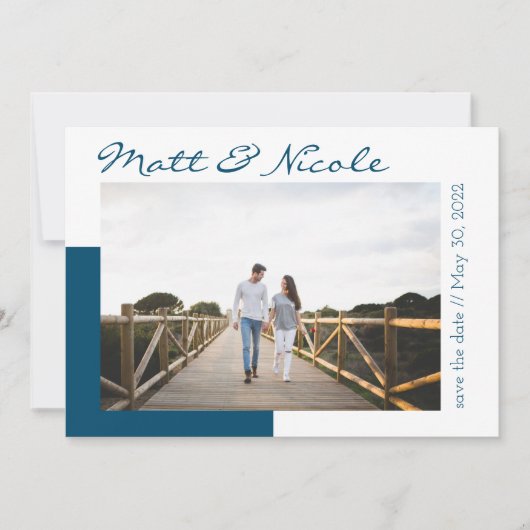 Eenvoudige foto save the date kaart (Voorkant)