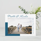Eenvoudige foto save the date kaart (Staand voorkant)
