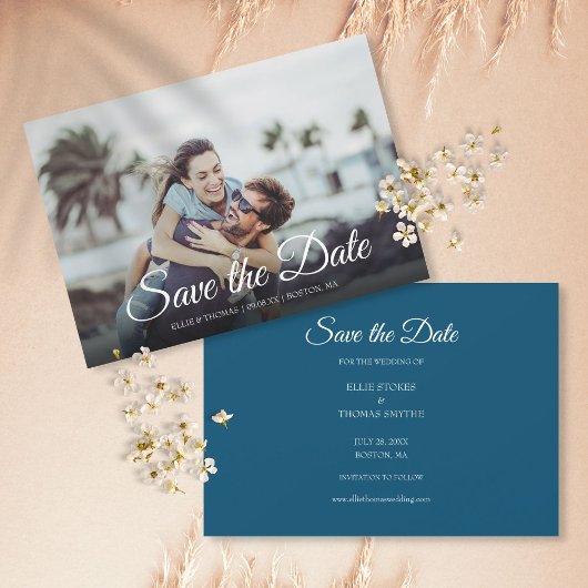 Eenvoudige foto save the date script uitnodiging