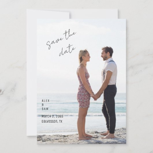 Eenvoudige Foto Save the date Uitnodiging (Voorkant)