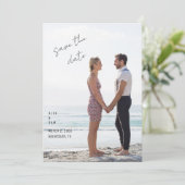 Eenvoudige Foto Save the date Uitnodiging (Staand voorkant)