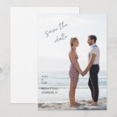 Eenvoudige Foto Save the date Uitnodiging (Voorkant / Achterkant)