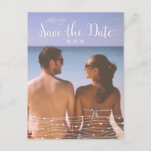 Eenvoudige foto 'Save the Date' Verticaal Briefkaa Aankondigingskaart (Voorkant)