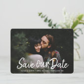 Eenvoudige Foto Save the Date Wedding Invite Sjabl (Staand voorkant)