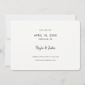 Eenvoudige Foto Save the Date Wedding Invite Sjabl (Achterkant)