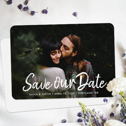 Eenvoudige Foto Save the Date Wedding Invite Sjabl