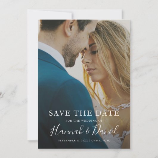 Eenvoudige Foto Save the Date Wedding Invite Sjabl (Voorkant)