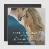Eenvoudige foto Save the Date Wedding Magnetische Uitnodiging (Voorkant / Achterkant)