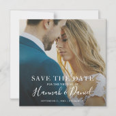 Eenvoudige foto Save the Date Wedding Magnetische Uitnodiging (Voorkant)