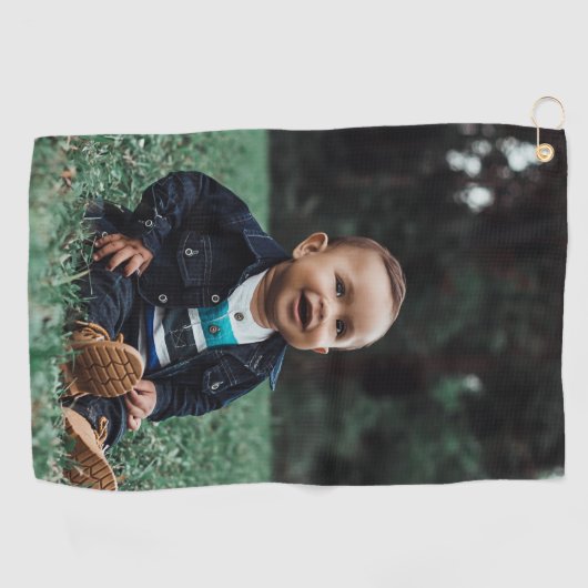 Eenvoudige foto schattig Kind op maat gepersonalis Golfhanddoek (Horizontaal)