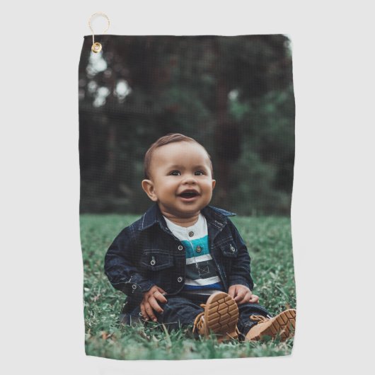 Eenvoudige foto schattig Kind op maat gepersonalis Golfhanddoek (Voorkant)