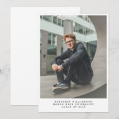Eenvoudige Foto Schrijfmachine Typografie Afstuder Aankondiging (Voorkant / Achterkant)