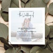 Eenvoudige foto sjabloon Stijlvolle bruiloft Kaart