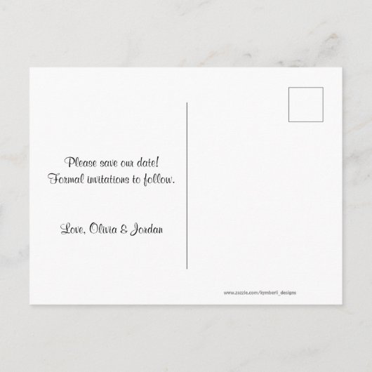 Eenvoudige foto Sla de datum op! Aankondigingskaart (Achterkant)