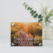 Eenvoudige foto Sla de datum op! Aankondigingskaart (Staand voorkant)