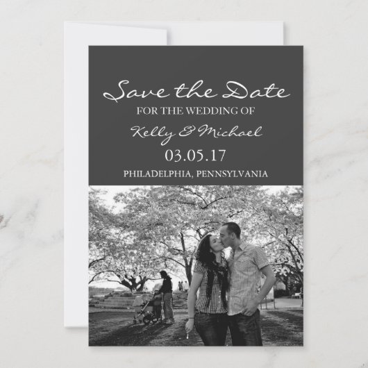 Eenvoudige foto Sla de datum op Save The Date (Voorkant)