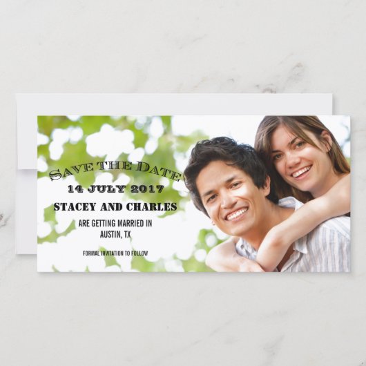 EENVOUDIGE FOTO SLA DE DATUM OP SAVE THE DATE (Voorkant)