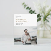 Eenvoudige foto Stijlvol Modern sparen de Datum ui Uitnodiging Briefkaart (Staand voorkant)