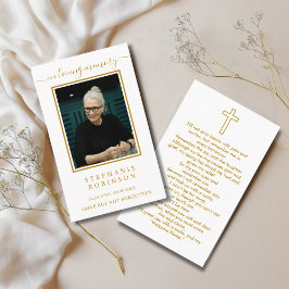 Eenvoudige foto sympathie begrafenis gebed Kaart Visitekaartje