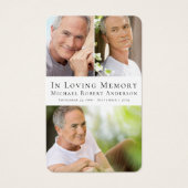 Eenvoudige foto Sympathie begrafenis Memorial Pray Visitekaartje (Voorkant)