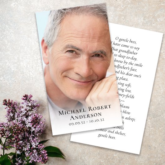 Eenvoudige foto Sympathie begrafenis Memorial Pray Visitekaartje