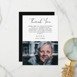 Eenvoudige foto Sympathie Calligrafie Dank je Bedankkaart